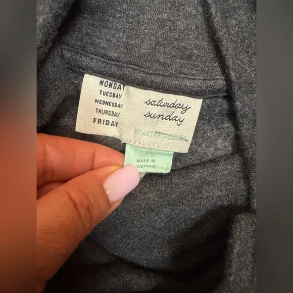 Weekday Anthropologie Saturday Sunday Grey Cowl Neck Dress Size Large. E97 - Picture 12 of 15